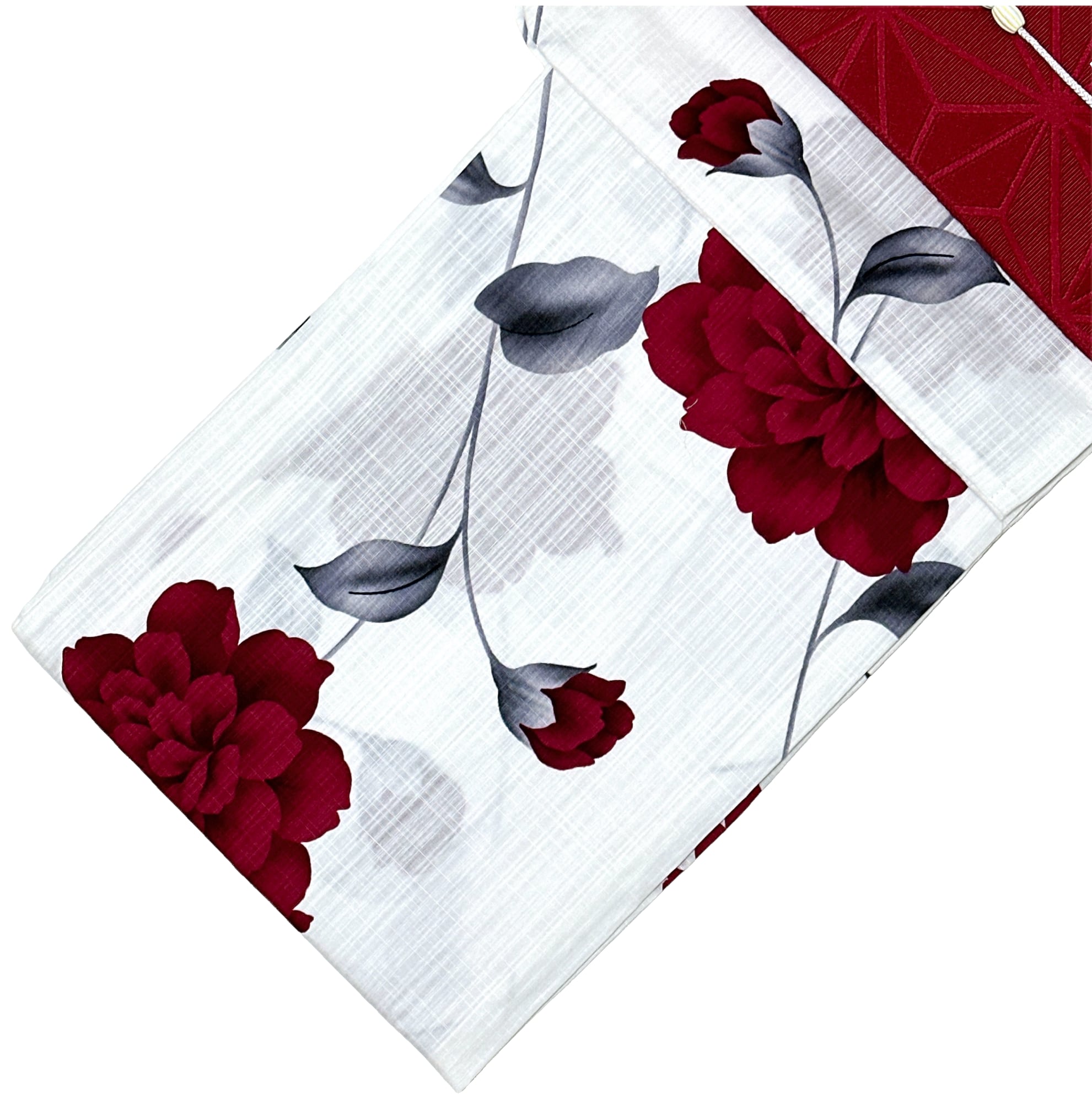 浴衣ジェンヌ 浴衣5点セット 黒地 グレー ダリア 花柄 ゆかた 半幅帯 1