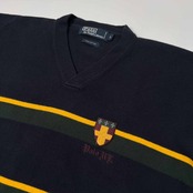 POLO RALPH LAUREN ポロ ラルフローレン Vネック コットンニット セーター L /ネイビー/アイビー/トラッド