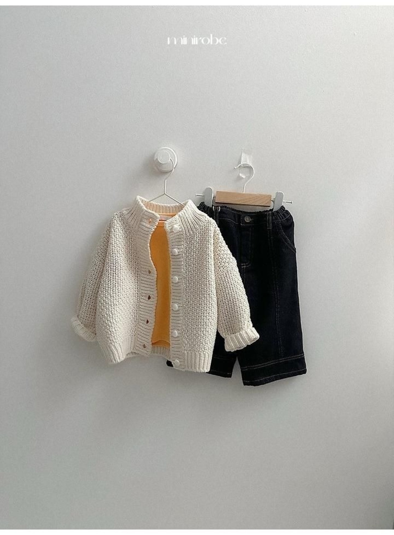 〖取寄〗韓国子供服 / 26winter / minirobe / ワッフルハイネックカーディガン / キッズ *S~XL*