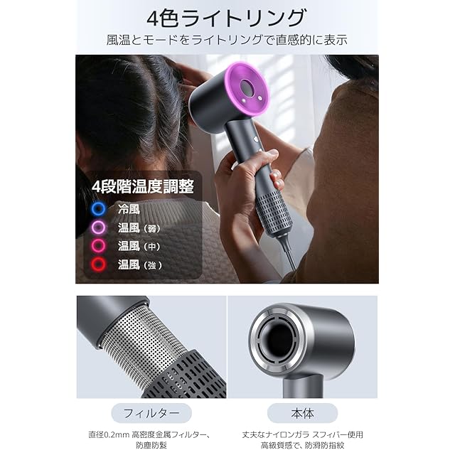 2026新型登場・高濃度5億マイナスイオン】 ドライヤー 大風量 速乾