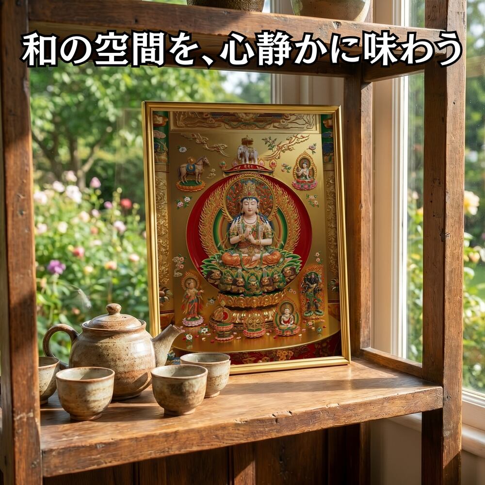 No.893【一字金輪曼荼羅】至高の智慧の光【リアル仏画】 | God Works