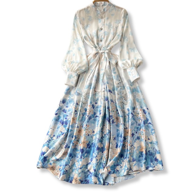 ブルームフロントリボンフレアワンピース L1859