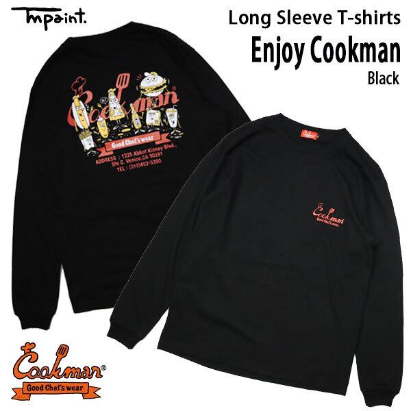 Cookman×TMpaint Long sleeve T-shirts TMpaint EnjoyCookman Black クックマン ブラック 長袖Tシャツ USA UNISEX 男女兼用 アメリカ