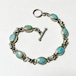 Vintage 925 Silver Faux Turquois Link Bracelet Made In Mexico