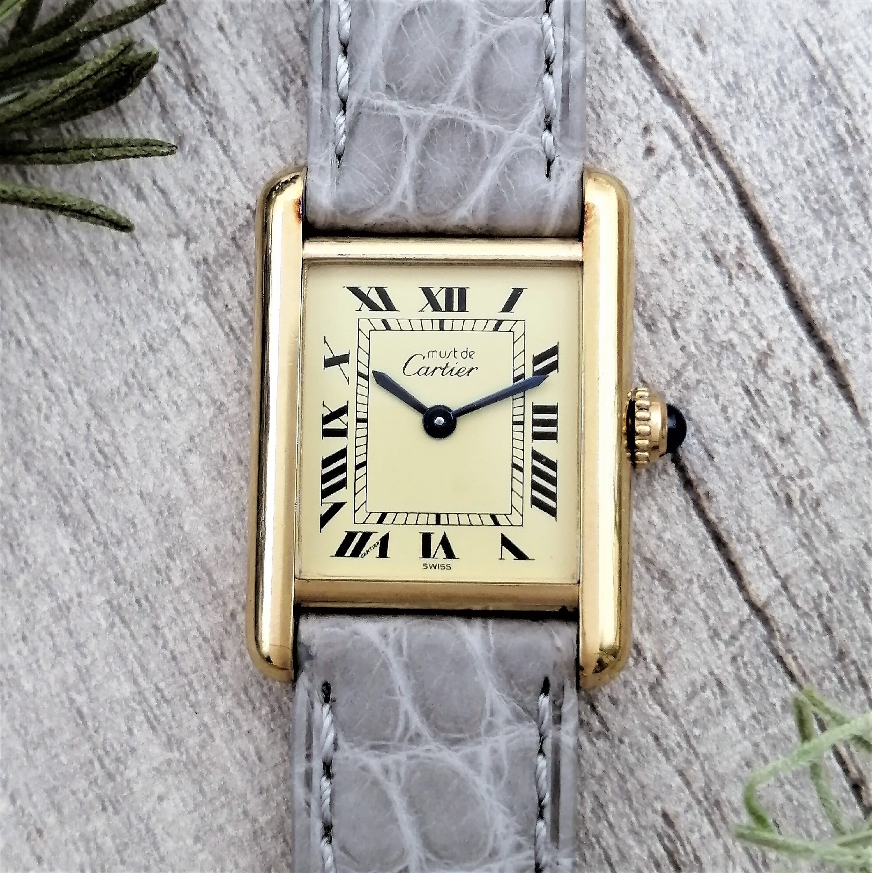 OH済 Cartier カルティエ タンク SM 新品ベルト ヴィンテージ 腕時計