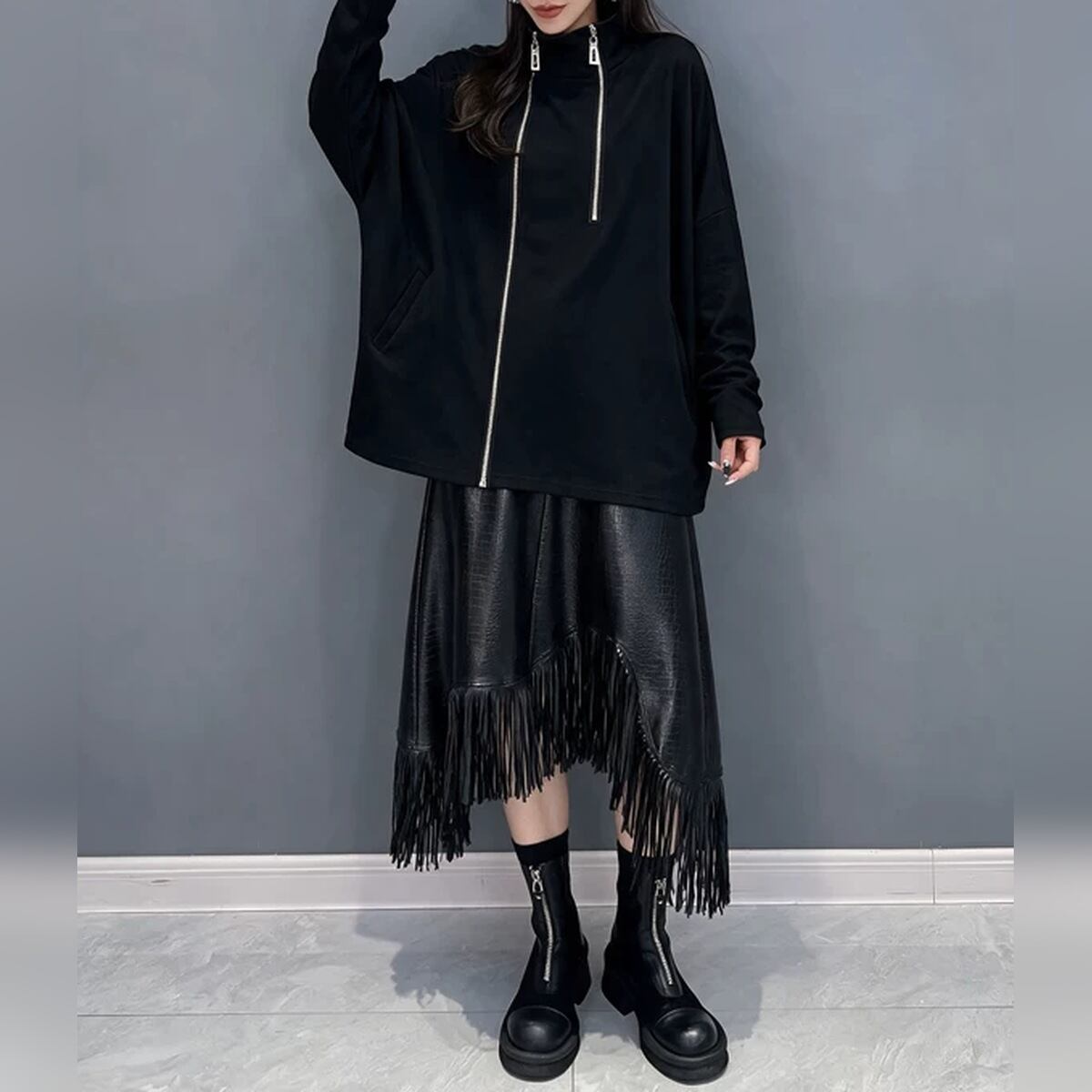 ミニマル ジップアップ スウェットジャケット 1color JK0381