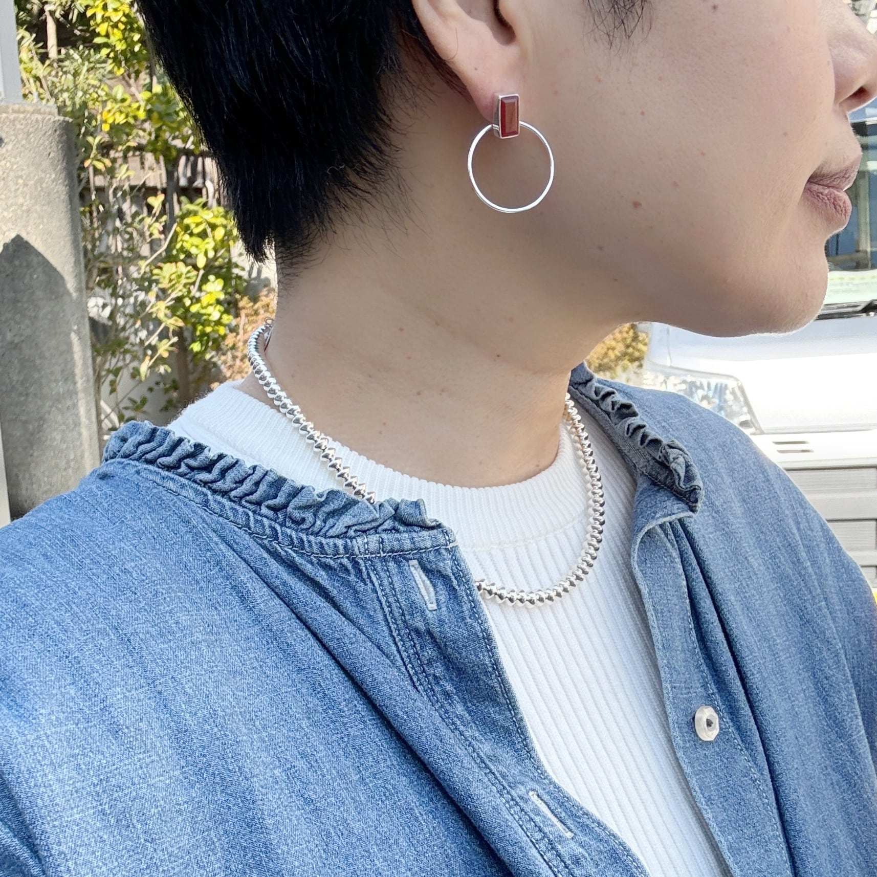 残りわずか】スィングリング スタッド ピアス カーネリアン | 【公式