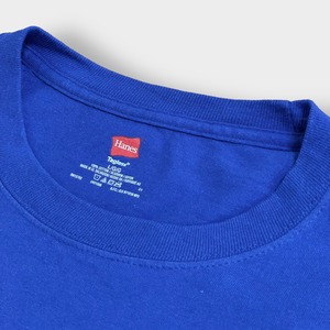 【HANES】企業系 企業ロゴ プリント Tシャツ SIEMENS シーメンス ワンポイントロゴ バックプリント 半袖 ヘインズ ブルー L US古着