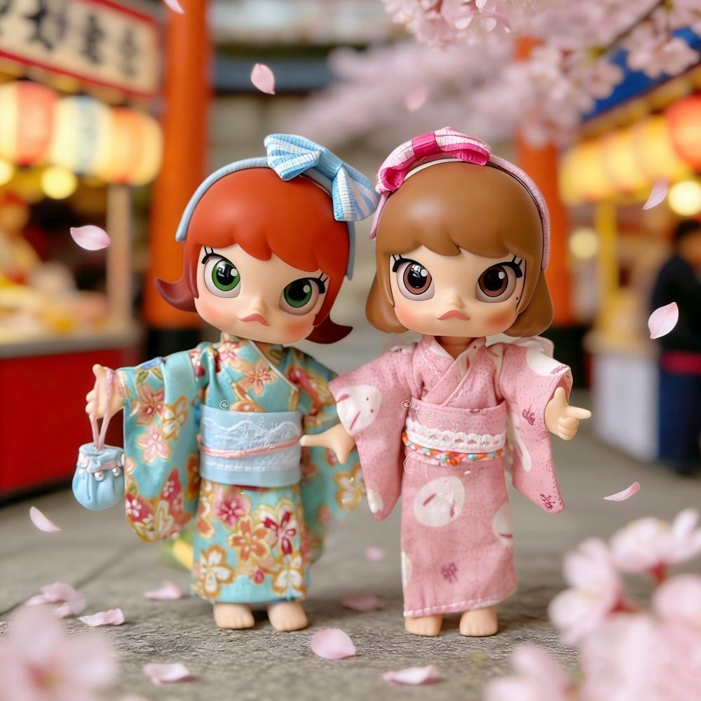 MOLLY&1/12ドール&15cm対応 桜和服 着物+帯+ヘアアクセサリー