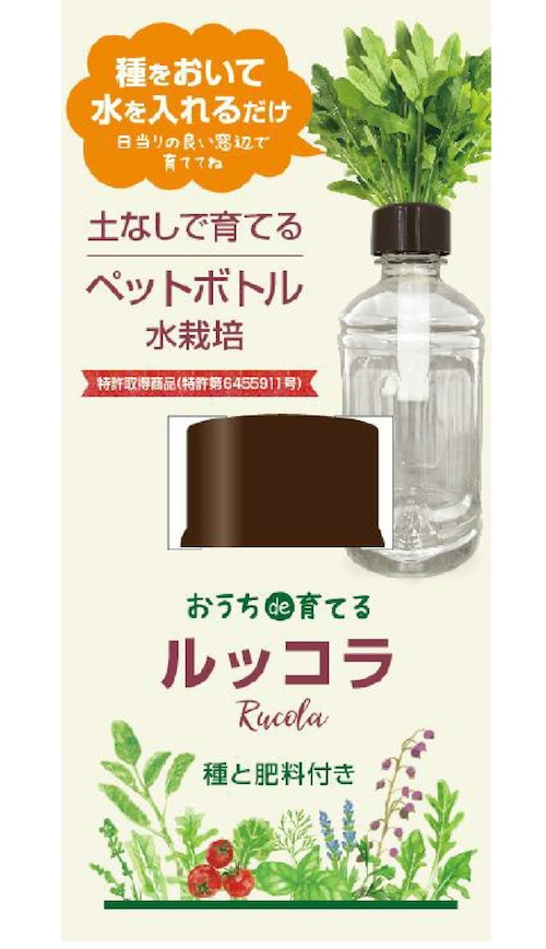 ペットボトル水栽培　ハーブ野菜シリーズ「ルッコラ」(種有効期限　2025年2月末）