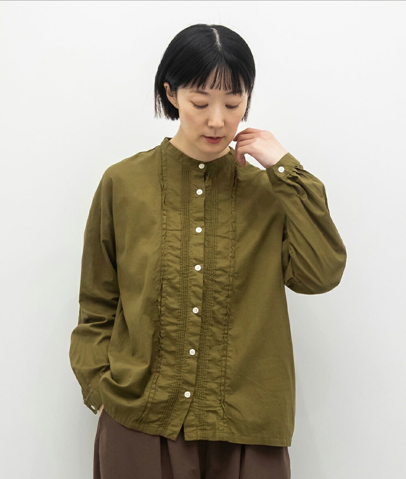 tukuroi by SUN VALLEY ツクロイ / 日本製品染め 綿麻 平織 ピンタック シャツ