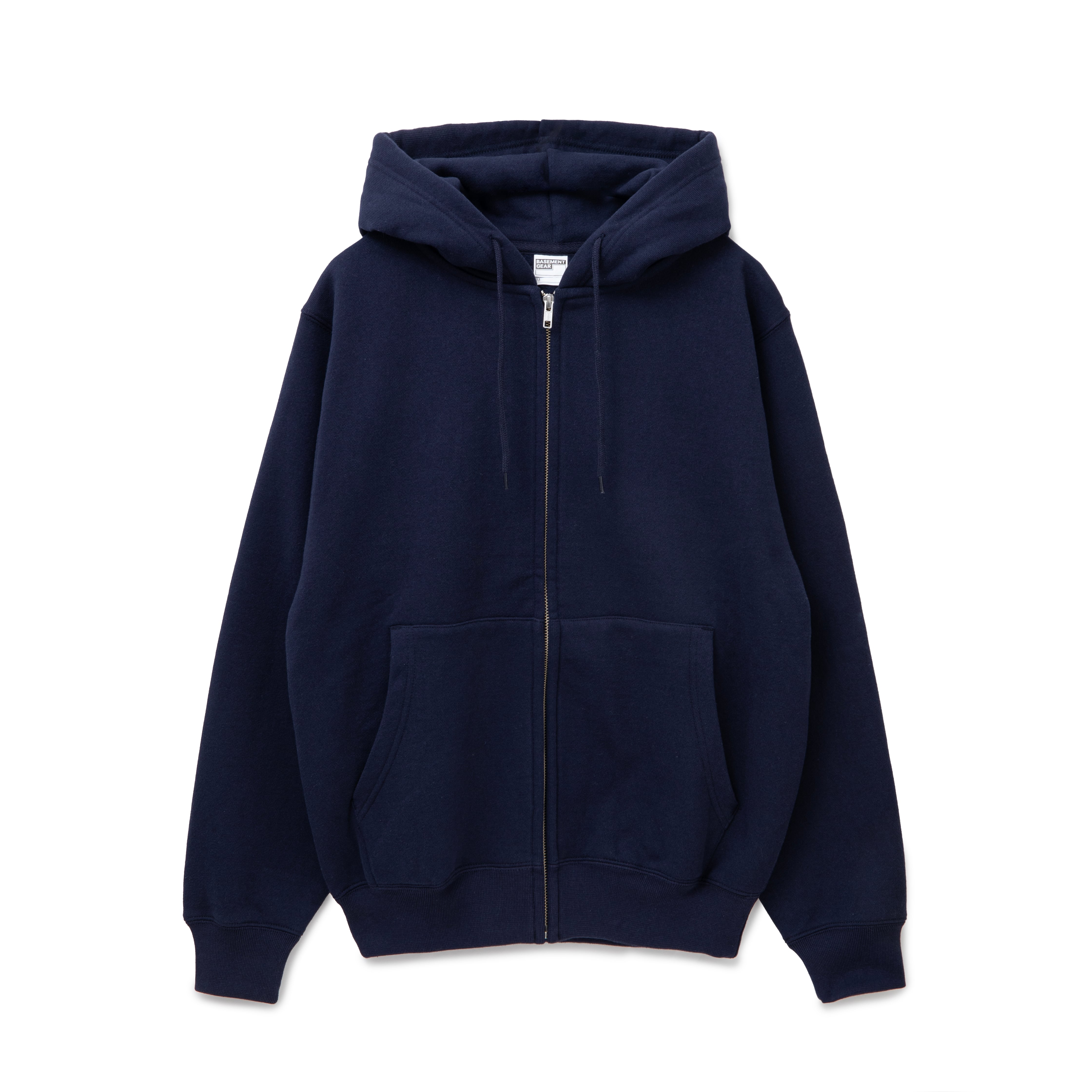 15oz Garment Dye Zip Up Hoodie <Navy> | basementgear
