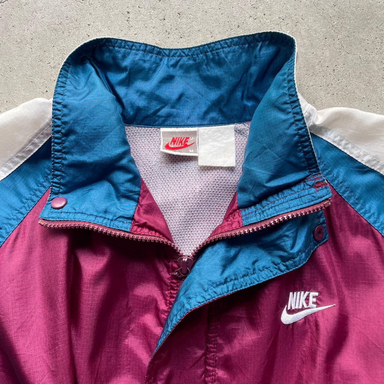 90年代 NIKE ナイキ 銀タグ 切替デザイン ナイロンプルオーバー