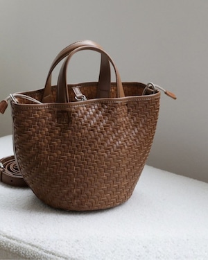 Leather Mesh Mini Hand Bag / Shoulder Bag