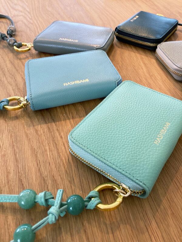 HASHIBAMI ハシバミ / 天然石ストラップ ミニジップ財布 / Ha-2206-021