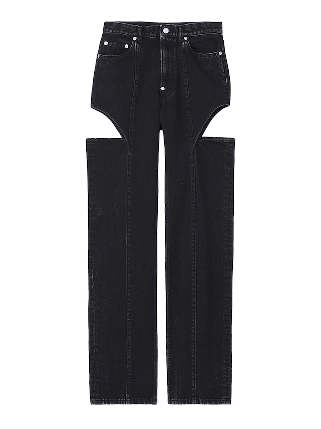 JOHN LAWRENCE SULLIVAN / WASHED DENIM HOLLOWED OUT PANTS