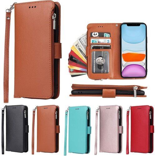 Eastwave アイフォン 11 ケース 財布型 for iPhone11 ケース 手帳型 for iPhone 11 ケース 財布型 ICカード コインポケット ストラップ付き カード 収納 小銭入れ ファスナーポケット付き PUレザー 5色 ブラウン 698