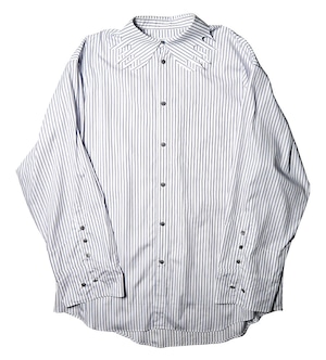 FLAME COLLOR STRIPE SHIRT / WHITE