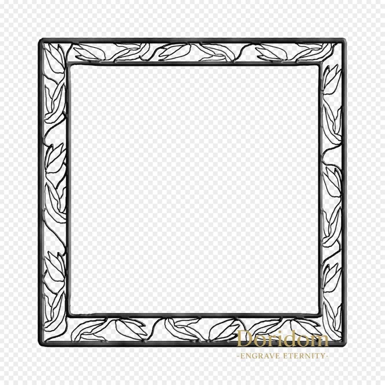 高解像度300DPI】【2種セット】Tulip Stained Glass Frame No.13