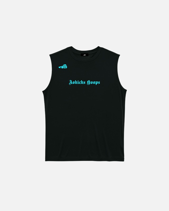 Logo Sleeveless Tee - black/aqua