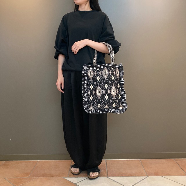 Bindu【ビンドゥ】 Jacquard IROQUOIS Frill Tote(BBB2194  BLACK)