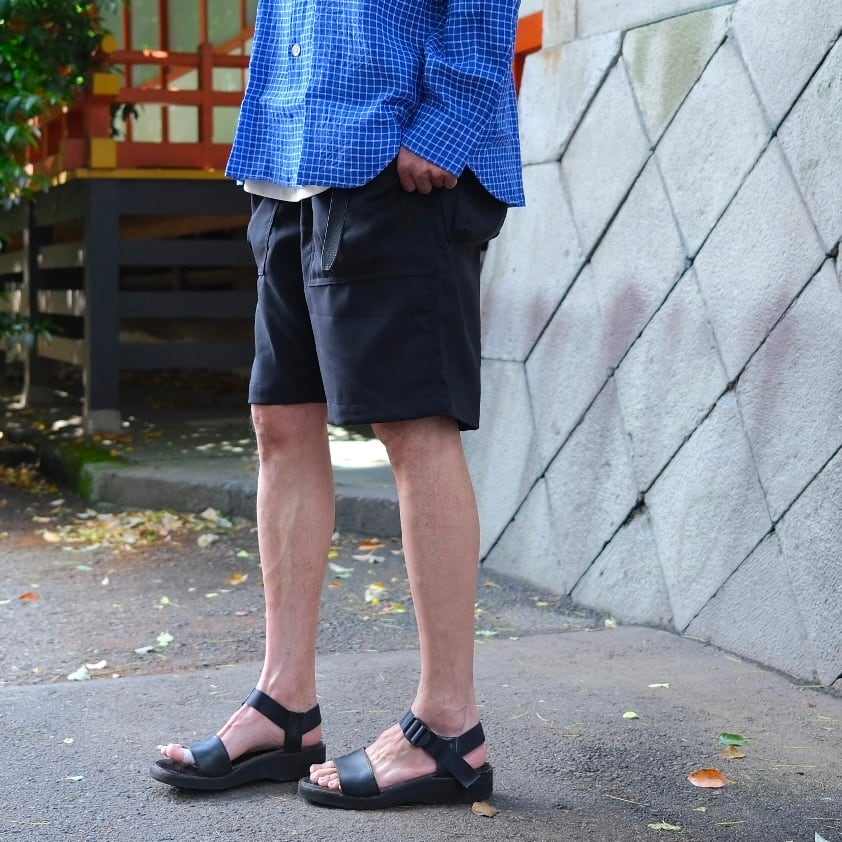 SASSAFRAS(ササフラス) / Overgrown Fatigue Pants 1/2 Woolino -Black