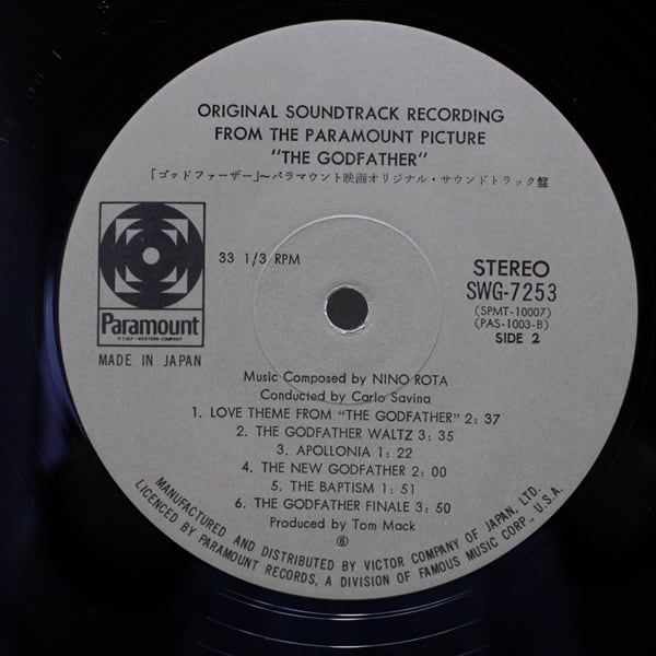 Nino Rota / The Godfather (Soundtrack) [SWG-7253] - 画像5
