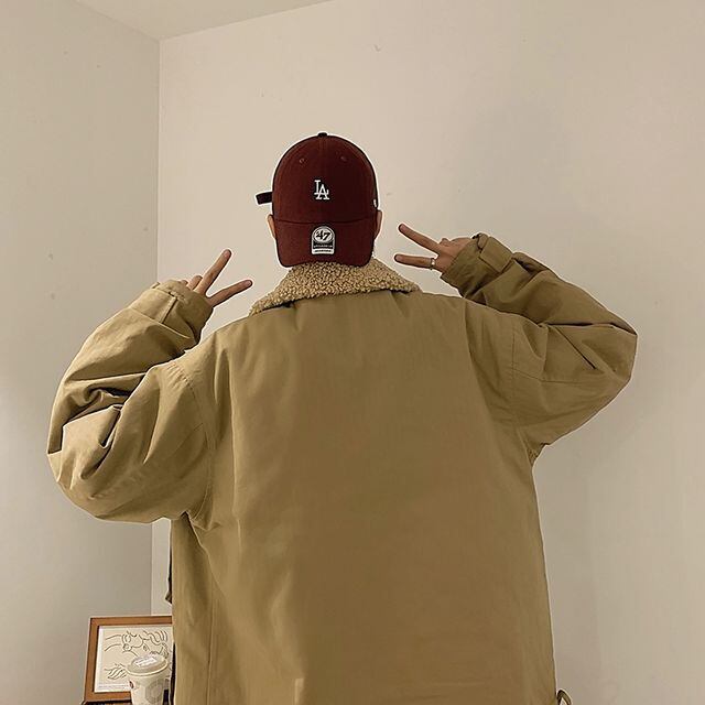 予約販売】ブルゾン 襟ボア アウター ジャケット メンズ ベージュ 防寒