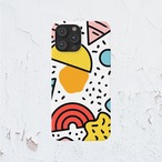 受注生産 iPhoneケース ポップ幾何学コラージュ｜レトロ抽象 PABS007A