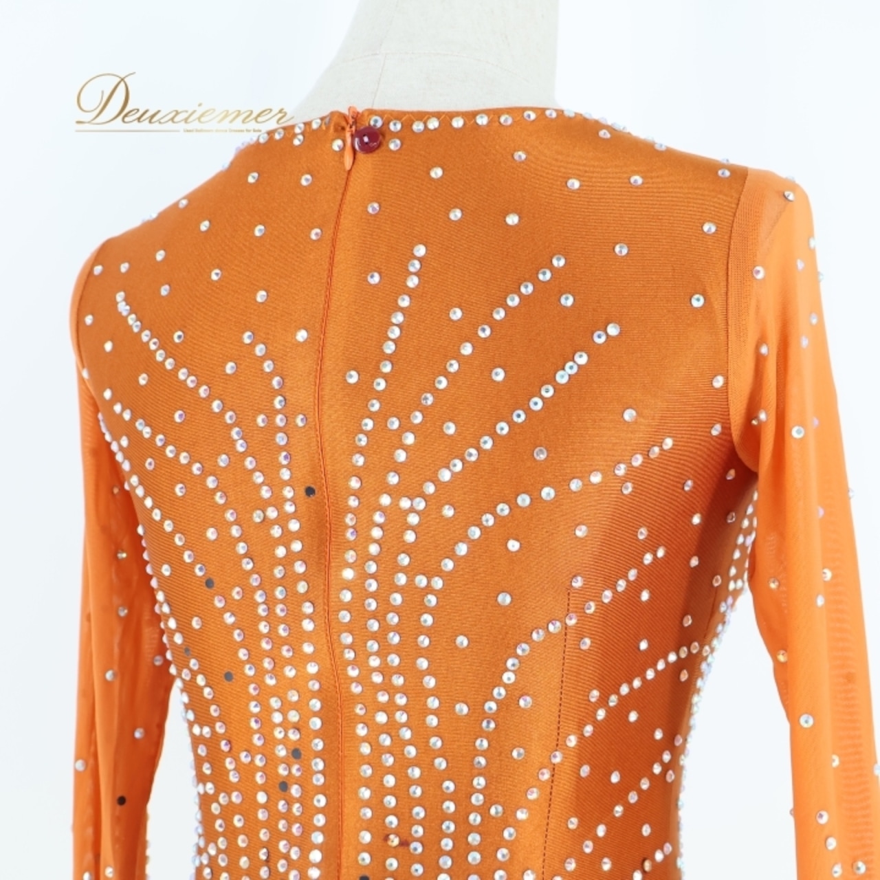 社交ダンス 衣装 スタンダードドレス ワンピース ドレス 茶色 黄色 フリル レース デモ 競技 ダンス パーティ 発表会 ブラウン系 イエロー系 華やか スカート ふんわり 明るめ 色味 競技用 発表用 大人用 女性用 フォーマル