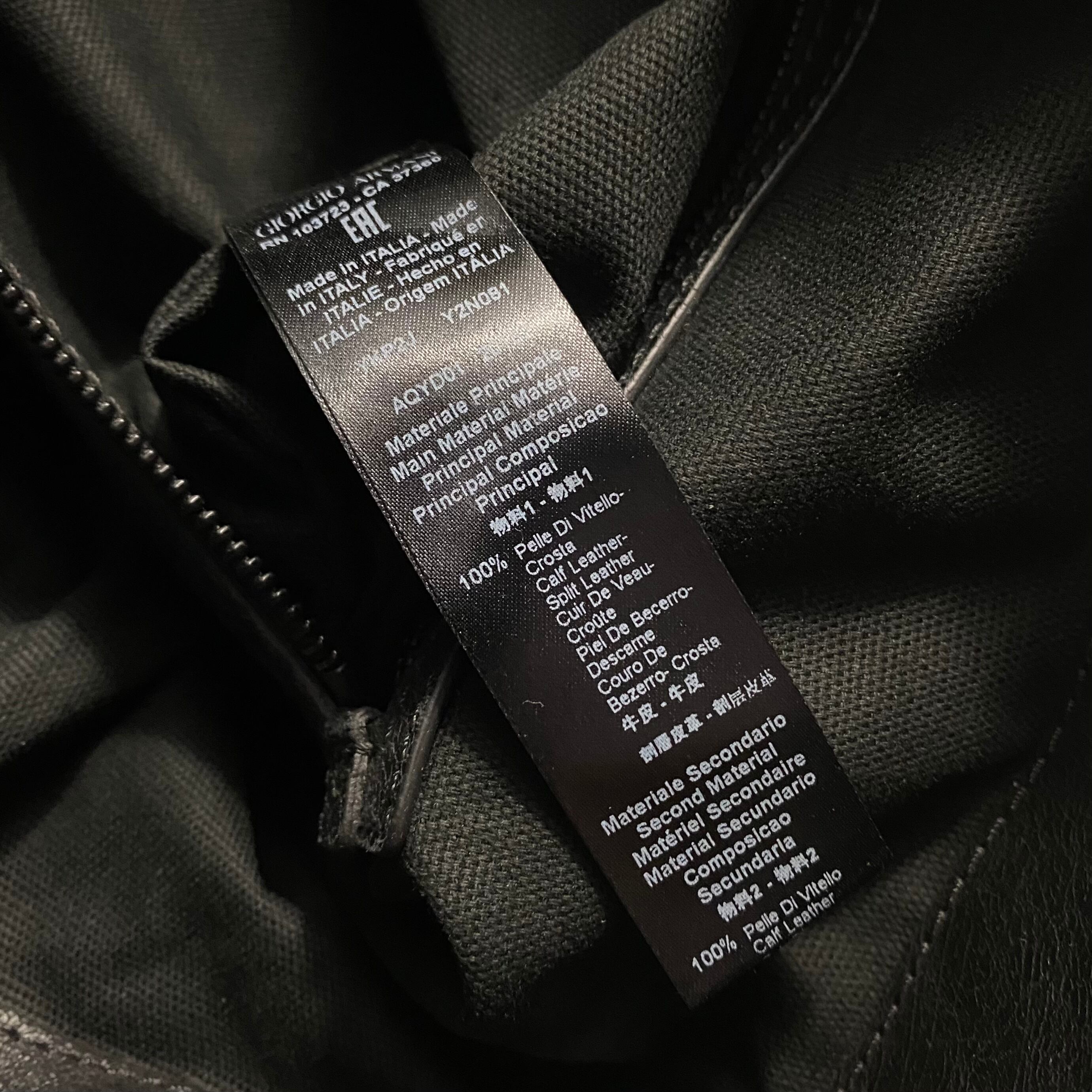 GIORGIO ARMANI crack leather travel bag | NOIR ONLINE