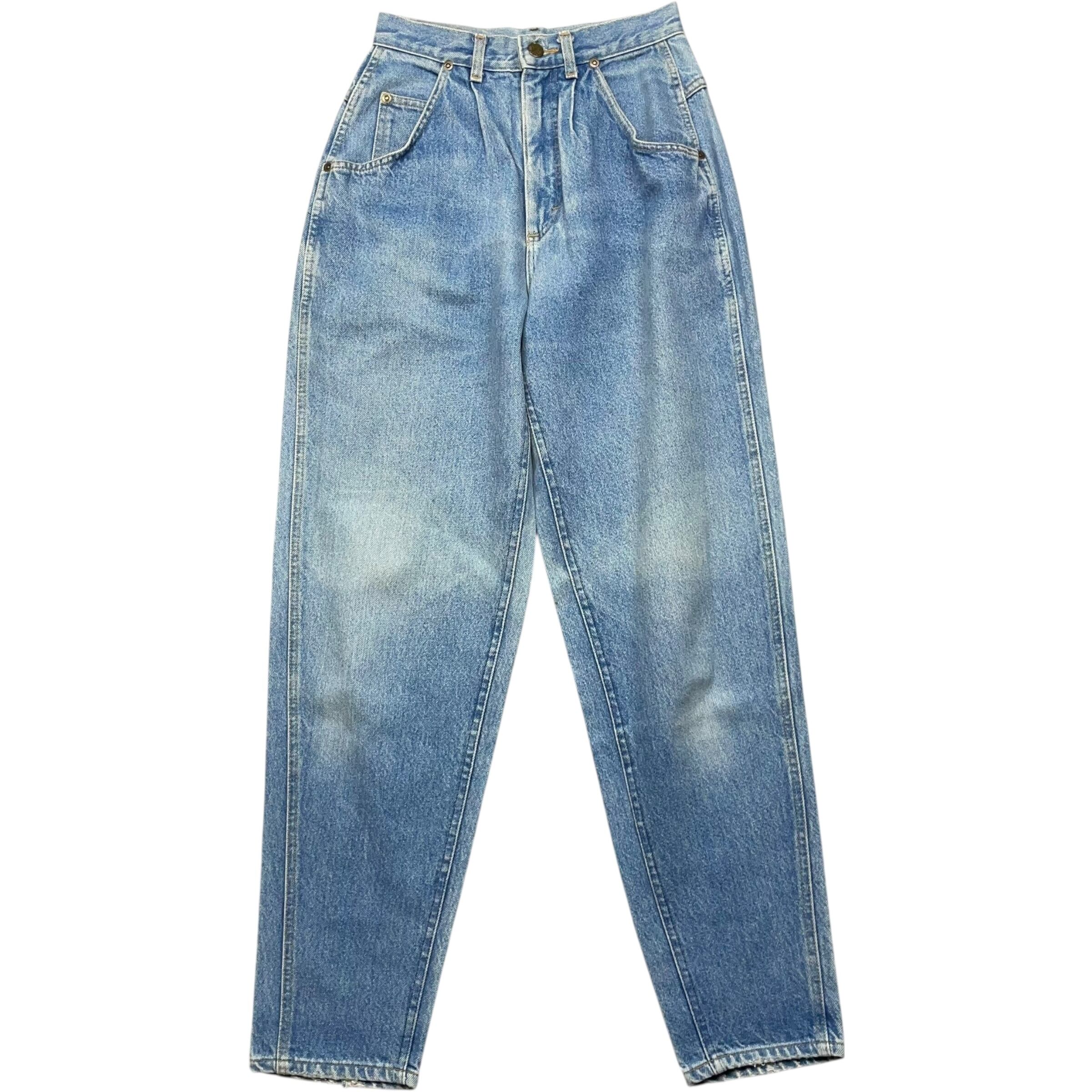 《実寸 W26L31》 Lee リー デニムパンツ テーパード 色落ち ブルー USA製 90年代〜 no.8656
