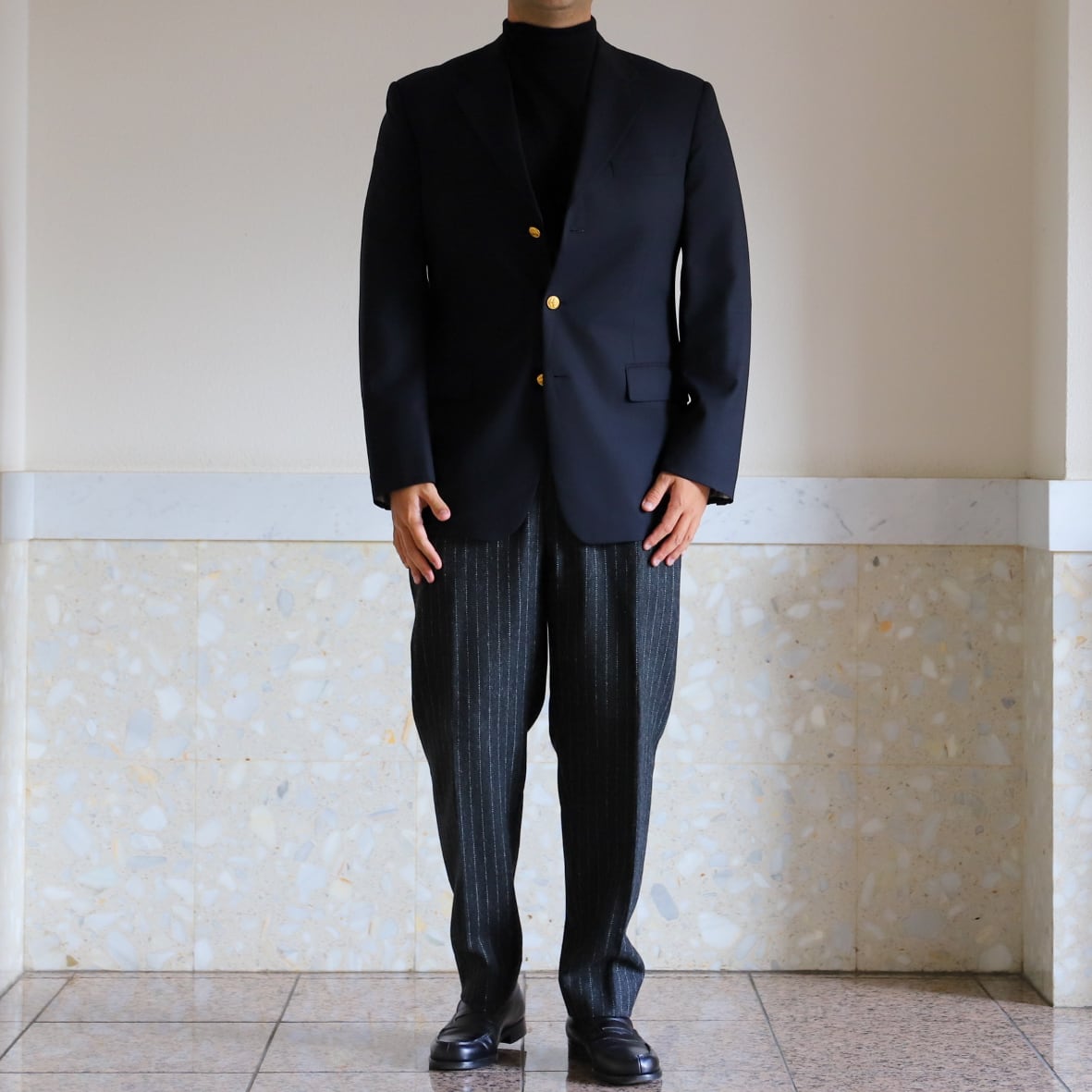 【最高級】ブルックスブラザーズ　セットアップスーツ　ネイビー　ロロピアーナ生地 極美品】BROOKS BROTHERS Loro Piana Made in USA wool Navy blazer