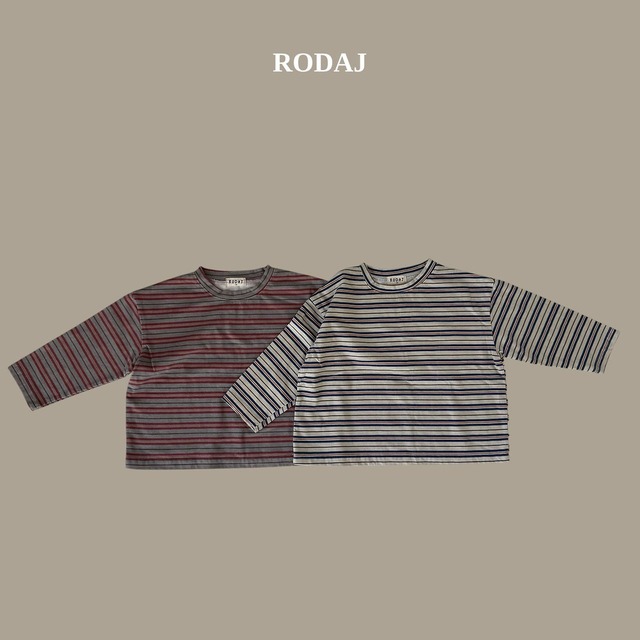 【取寄】rodaj｜pigment line tee｜ピグメントラインTシャツ｜XS-JL｜kids&jr｜26 autumn