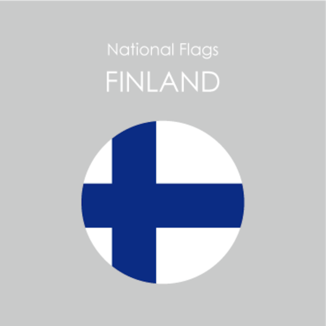 円形国旗ステッカー「フィンランド」