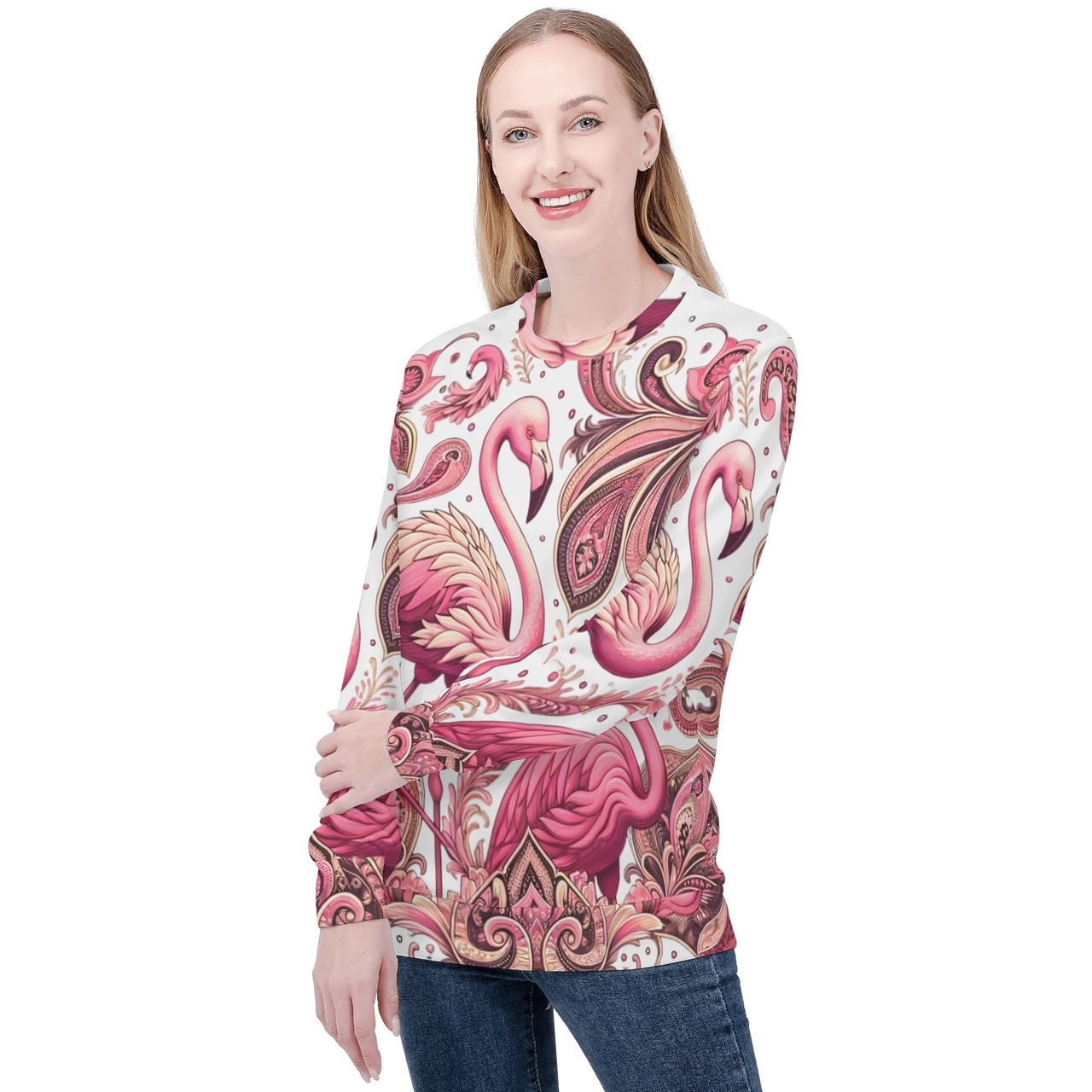 Women's Pull Over Sweatshirt Paisley 4756