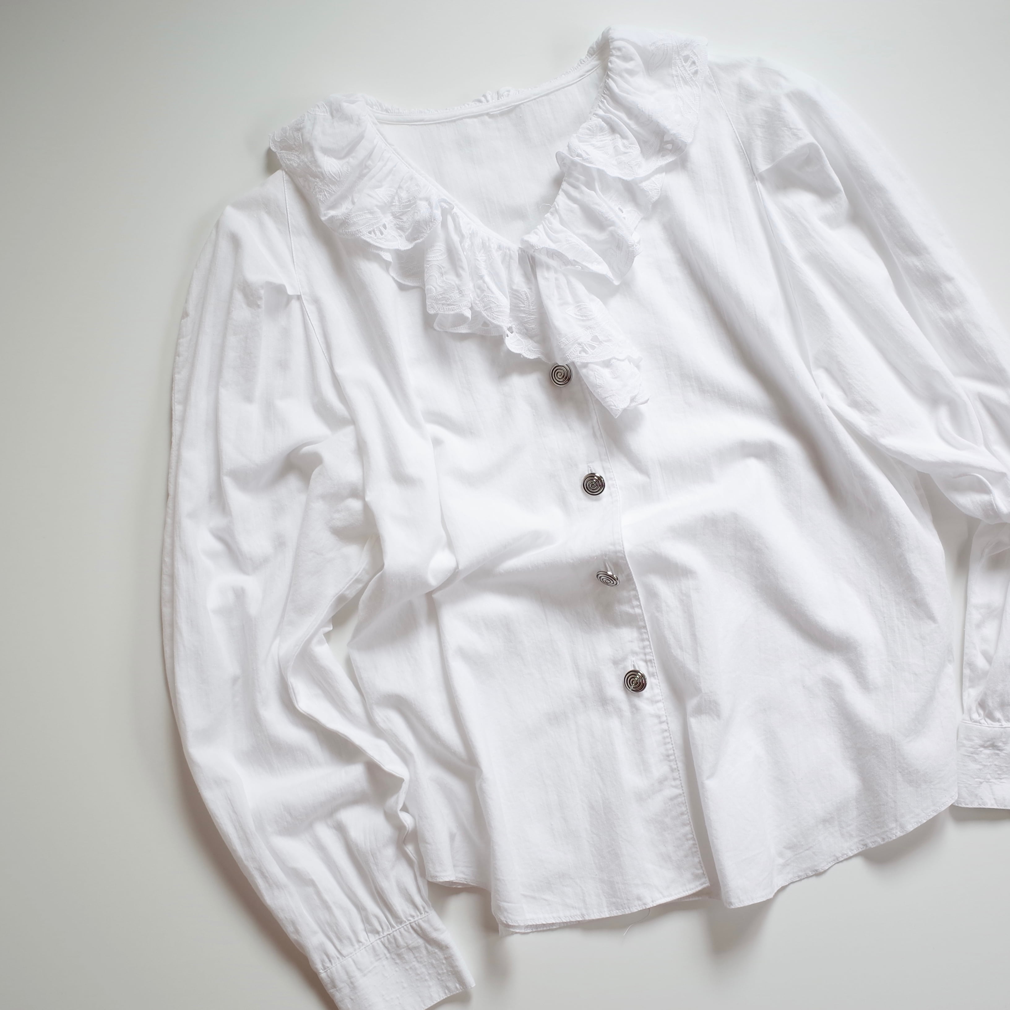 80s cotton lace blouse