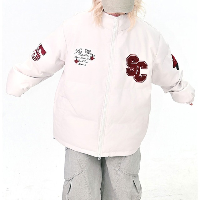 エンブレムパフスタンドネックブルゾン 2col R01311