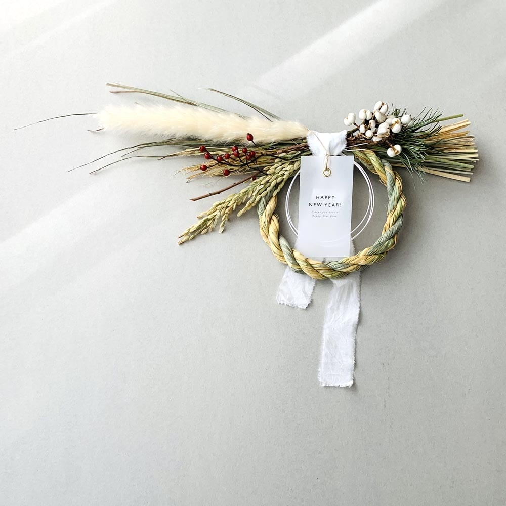 稲藁とレモングラスのしめ縄 | ドライフラワースワッグと布雑貨