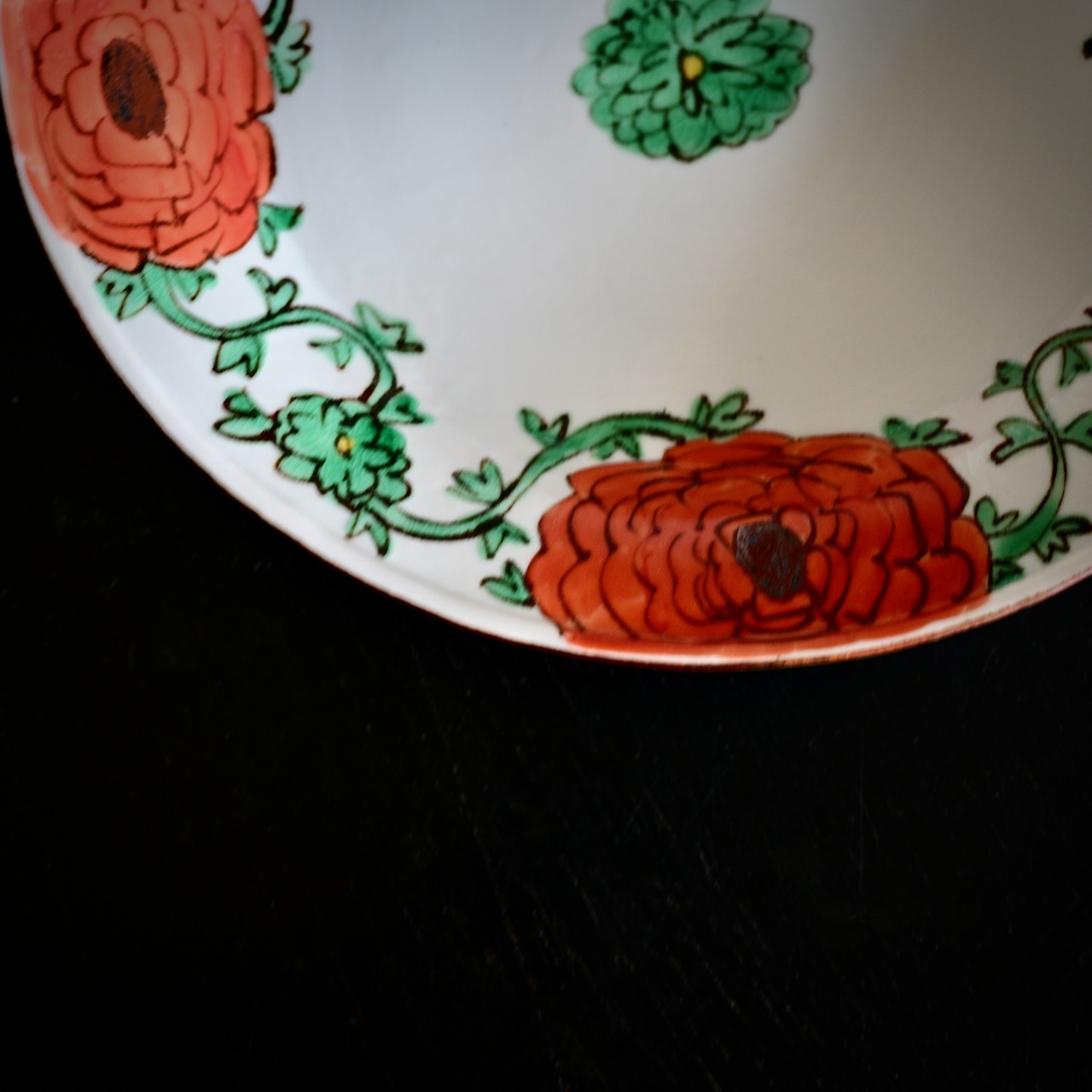 村田菜穂美『楕円リム盛皿 ラナンキュラス 赤』2104130001666/