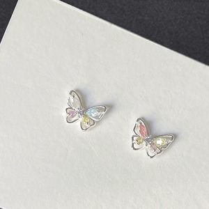蝶々ピアス シルバ針 金属アレルギー対応 普段使い 結婚式 お呼ばれ 高級感