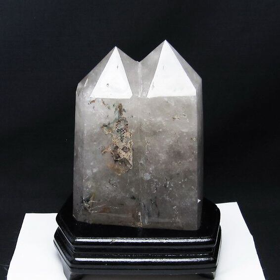 3.7Kg 水晶 六角柱 ダブルポイント 台座付属  162-234
