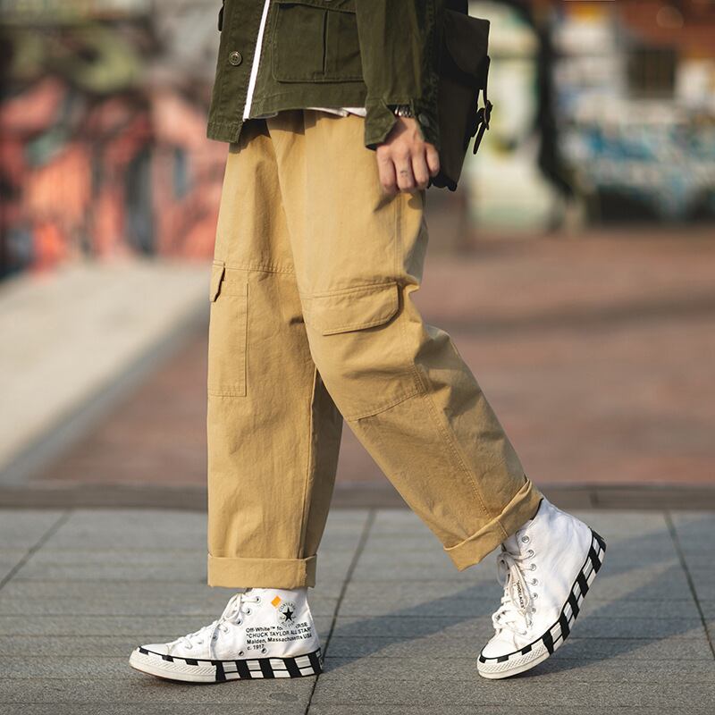 Yidao、ヴィンテージ、秋の新しいスタイル、レトロ、シンプル、無地のカジュアルパンツ、メンズのトレンディなルーズストレートハーレムパンツ-アリババ オータム 秋物 ソリッドカラー ビンテージ hip6-161129438227706