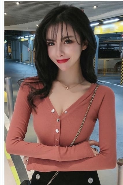 韓国 ファッション レディース トップス セクシー レディース Vネック