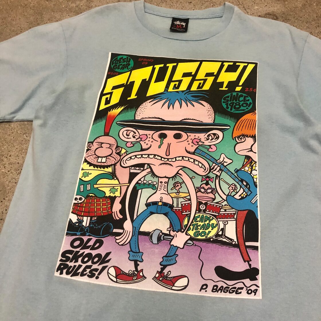 00s STUSSY×P.BAGGE/Anime tee/M/ピーターバッグコラボ/Tシャツ/アニメ 