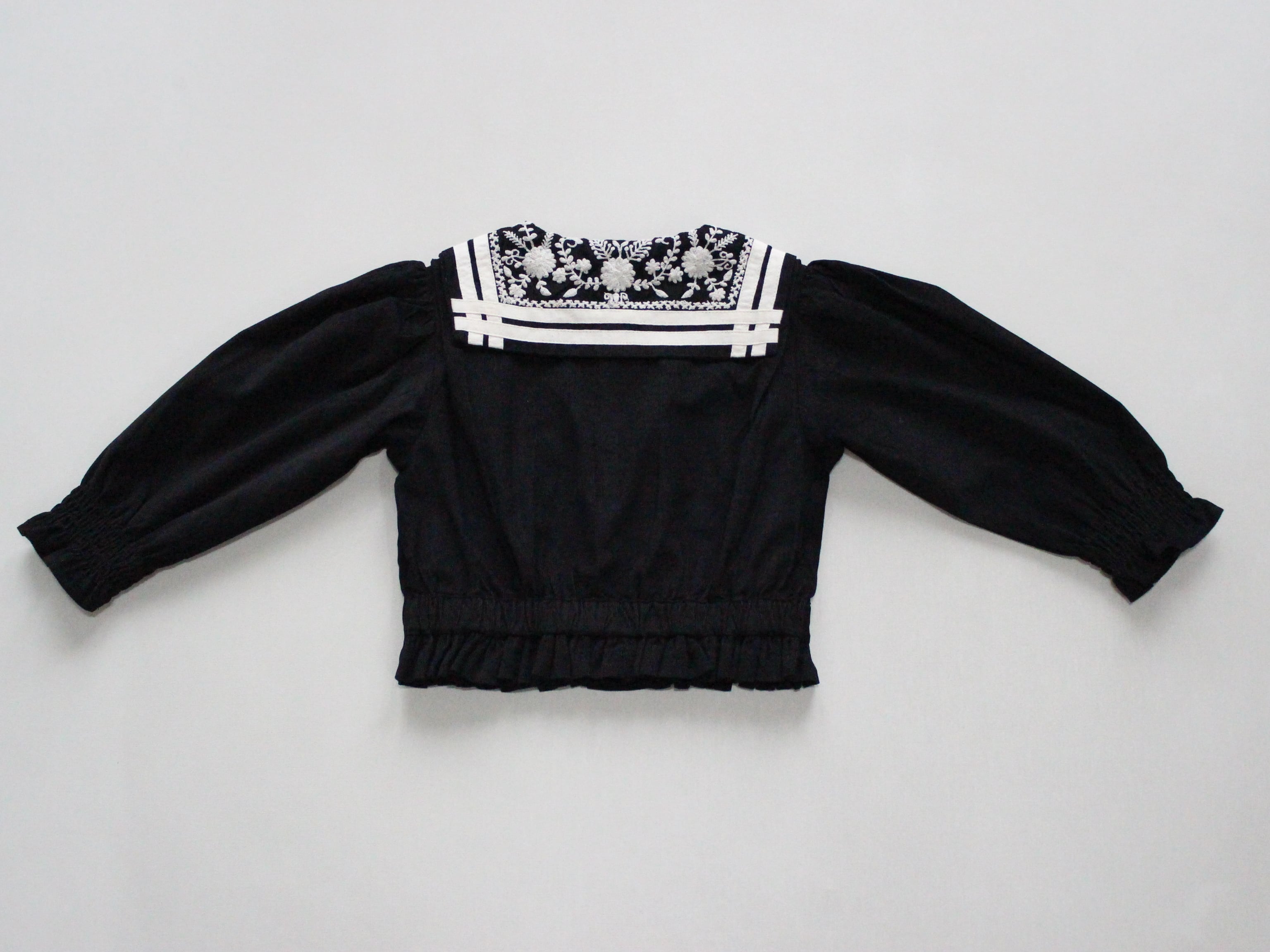 BONJOUR DIARY Sailor blouse black baby cord 8-12y | RESONASON