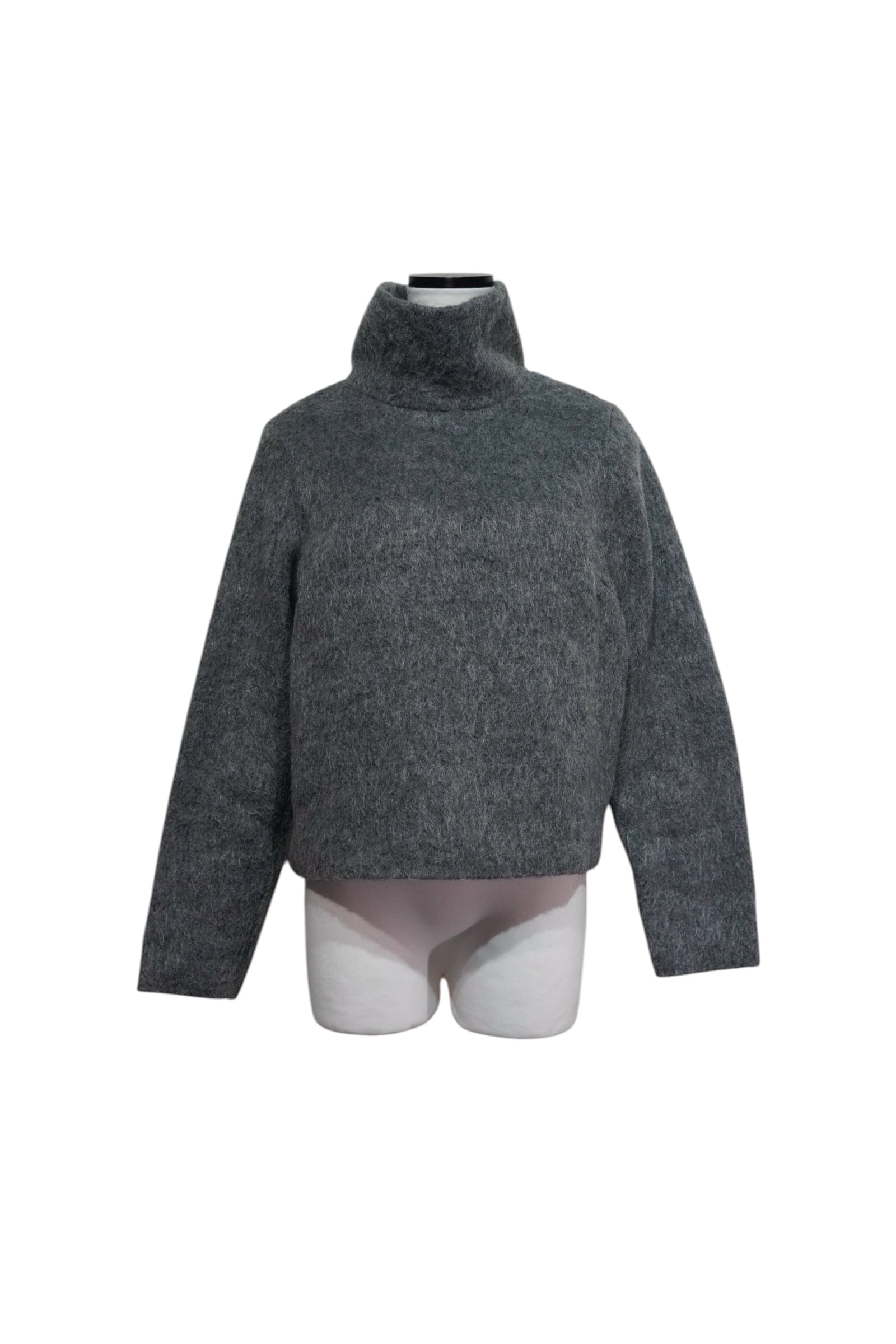 KBF / ハイネックウールショートトップス(グレー)【未使用】