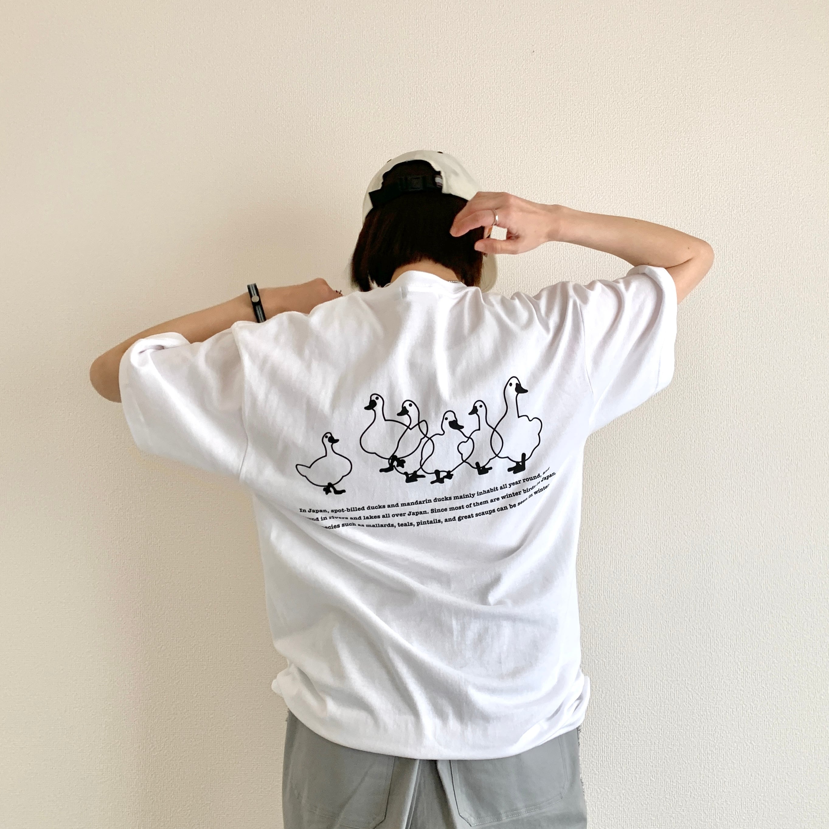 ダックTEE / ホワイト x ブラック | portsidelaboratory STORE