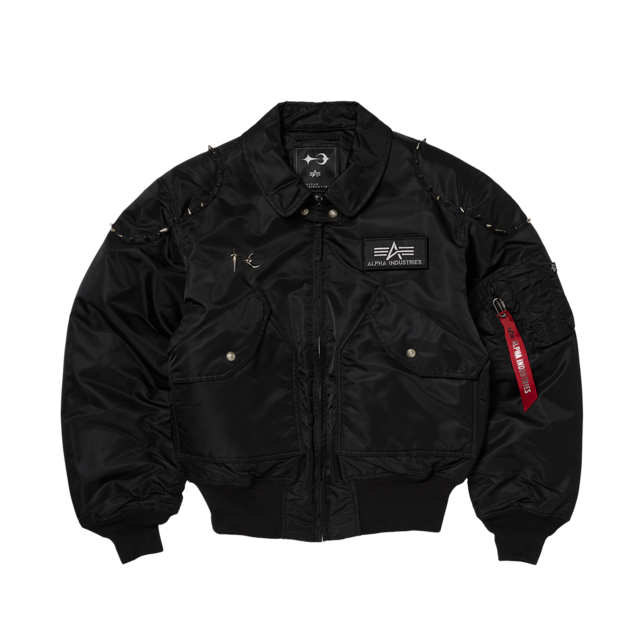 [THUG CLUB] THUG CLUB X ALPHA CWU 45/P STUDDED JACKET BLACK 正規品 韓国ブランド 韓国通販 韓国代行 韓国ファッション サグクラブ 日本 店舗 THUGCLUB