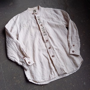 バンドカラー リネン チロリアンシャツ used [104138]